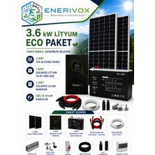 3.6kw Eco Lityum Güneş Enerji Paketi Sistemi