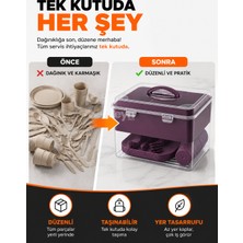 Zeyn Gross 6 Kişilik 33 Parça Piknik Seti Saklama Kutulu Bpa Free Kamp ve Seyahat Yemek Seti