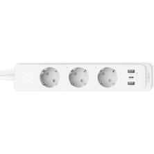 TeknoKapsül 3'lü Wi-Fi Priz, Uzaktan Kontrol, 18W Hızlı Şarj, Alexa ve Google Home Uyumlu