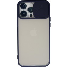 TeknoKapsül iPhone 13 Pro Max Kılıf Palm Buzlu Kamera Sürgülü Silikon - Lacivert