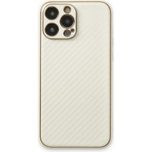 TeknoKapsül iPhone 13 Pro Max Kılıf Coco Karbon Silikon - Beyaz