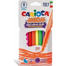 TeknoKapsül Neon Yıkanabilir Keçeli Kalem 8'li Set, Canlı Renkler