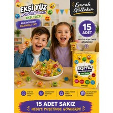 Emrah Gültekin Ekşimoji Ekşi Toz Dolgulu Sakız Emoji Sakız Rengarenk Karışık Tatlar Hediye Poşetli Eğlenceli Sakız