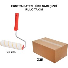 TeknoKapsül 25 cm 25 Adet Ekstra Saten Lüks Sarı Çizgi Rulo, Toptan