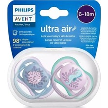TeknoKapsül Ultra Air Emzik, 6-18 Ay Arası Kız Bebekler Için 2'li Paket