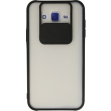 TeknoKapsül Galaxy J7 Kılıf Palm Buzlu Kamera Sürgülü Silikon - Siyah