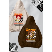 Macklin Sevgili - Arkadaş Çift Kombini Jessy And Woody Sırt Baskılı Özel Tasarım Kapüşonlu Sweatshirt 2li Takım
