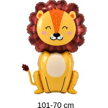 Patladı Gitti Aslan Folyo Balon 101 × 70 cm – Safari ve Orman Temalı Parti Süsü