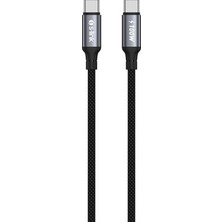TeknoKapsül Hızlı Şarj Özellikli 100W Type-C Kablo, 1.2 Metre Uzunlukta Siyah Tasarım