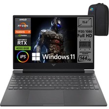 Hp Victus 15-FB3038NT BX9U9EA 6gb RTX4050 Amd Ryzen 7 7445H 32GB Ram 2tb SSD 15.6 Inç Fhd 144Hz Windows 11 Pro Taşınabilir Bilgisayar ve Asbertech Çanta