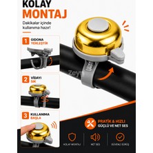 Renkli Metal Bisiklet Zili | Güçlü Uyarı Sesi | Kolay Montaj | Şehir, Dağ ve Çocuk Bisikletleri ile Uyumlu