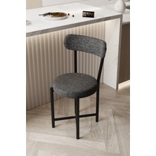 TeknoKapsül Sandalye 1 Adet Keten Kumaş Metal Ayak Modern Mutfak Sandalyesi Cafe Balkon Ofis Teddy 9817 Anstrast