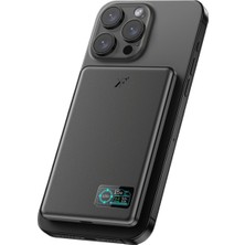 TeknoKapsül PW595 5.000 Mah Dijital Göstergeli 20W Type-C ve 15W Kablosuz Şarj Pd Hızlı Şarj Magsafe Powerbank - Siyah