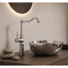 Titanium Design Krom Desenli Rustik Çanak Lavabo Bataryası