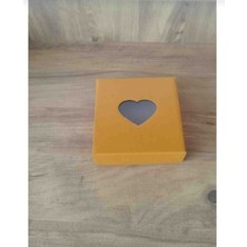 Rass 12*12*4cm 5ADET Asetat Pencereli E-Ticaret Hediye Kutusu Portakal Renk