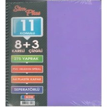 Simplus A4 8+3 275 Yaprak Plastik Kapak Spiral Ayraçlı Defter ( Kapak Rengi Stoktan Rastgele ! )