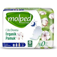 Molped Hijyenik Ped Ultra Pure & Soft Gece 6'lı x 8 Adet