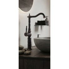 Titanium Design Siyah Desenli Rustik Çanak Lavabo Bataryası