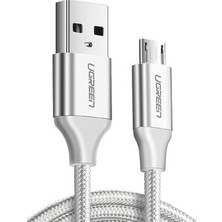 TeknoKapsül Ugreen Micro USB Örgülü Data ve Şarj Kablosu Beyaz 1