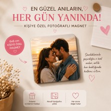 ElyNowa Kişiye Özel Fotoğraflı Magnet 6x6 cm – Kendi Fotoğrafınla Baskılı Kare Buzdolabı Magneti ve Anı Hediyesi