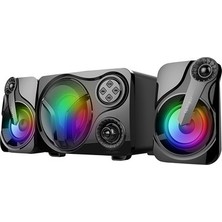TeknoKapsül Mikado MD-BT28 5W+3W×2 Siyah LED Işıklı