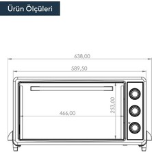 TeknoKapsül Fuşya Renkli 40 Litre Mini Fırın, Şık Tasarım