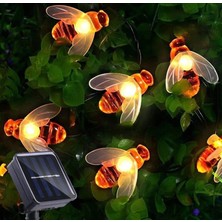 Newnet Güneş Enerjili Arı Şekilli Işık Zinciri 30 LED 8 Mod 6,5 M Su Geçirmez Dış Mekan Süsleme Işığı