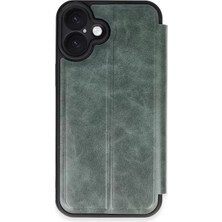 TeknoKapsül Newface Apple Iphone 16 Plus Kılıf Flip Cover - Koyu Yeşil