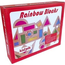 TeknoKapsül Ahşap Gökkuşağı Blokları ile Eğitici Ahşap Oyuncak Seti
