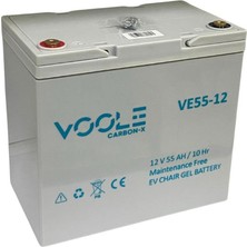 VOOLE 12V 55 AH ENGELLİ ARAÇ AKÜSÜ JEL CARBON-X EV CHAIR GEL BATTERY (230*139*215) (15,3 KG) YÜKSEK