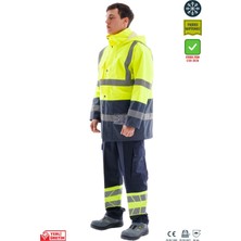Frekans İş Güvenliği Safesawa Alaska Hi-Vis Parka Neon Sarı - Lacivert 4122