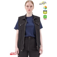Frekans İş Güvenliği Safesawa Texas Likralı Unisex Kot Yelek Siyah 2152