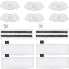 TeknoKapsül 12 Adet Mikrofiber Bez Seti, Kärcher Buharlı Temizleyici Aksesuarları Easyfix Sc 2, Sc 3, Sc 4, Sc 5 ile Uyumlu, Makinede Yıkanabilir (4 Zemin Bezi Seti + 2 Zımpara Zemin Bezi + 6 El Başlığı