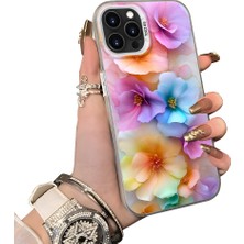 HONTINGA iPhone 14 Pro Max ile Uyumlu Kılıf Silikon Kenar Sert Arka Kamera Koruyucu Basitlik Anti Düşme Kamera Sevgili Çift Kılıf Çiçekli Desen Couple Telefon Kılıfı K1-1798