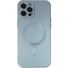 TeknoKapsül Newface Apple Iphone 12 Pro Max Kılıf Moshi Lens Magneticsafe Silikon - Sierra Blue