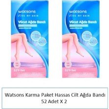 Watsons, Karma Paket, Hassas Cilt, Vücut Ağda Bandı - 52 Adet x 2 Adet