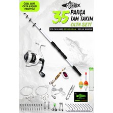Fishack 35 Parça Tam Takım Olta Seti - 270CM Kamış 50-150GR / 30'luk Makine (Beyaz)