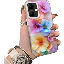 HONTINGA Infinix Smart 10 ile Uyumlu Kılıf Silikon Kenar Sert Arka Kamera Koruyucu Basitlik Anti Düşme Kamera Sevgili Çift Kılıf Çiçekli Desen Couple Telefon Kılıfı K1-1798