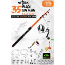Fishack 35 Parça Tam Takım Olta Seti - 270CM Kamış 50-150GR / 30'luk Makine (Turuncu)