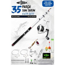 Fishack 35 Parça Tam Takım Olta Seti - 300CM Kamış 50-150GR / 40'lık Makine (Beyaz)