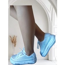 TeknoKapsül Kadın Yüksek Taban Rahat Şık Günlük Spor Ayakkabı Beyaz Renk - Renkli / 37