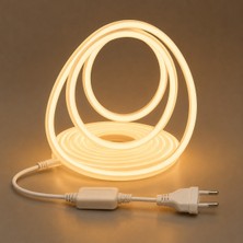 Ledarmy 10 Metre 220V COB Neon LED Şerit 9600 Lümen 100W 3000K Günışığı IP65 Yapışkanlı 50cm Kesilebilir Fiş Dahil