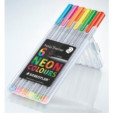 TeknoKapsül 6'lı Neon Renkli Fineliner Kalem Seti, Eğlenceli ve Canlı