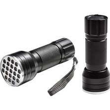 TeknoKapsül Uv Işınlı 21 Led'li Metal Kasa El Feneri Taşınabilir Kullanım
