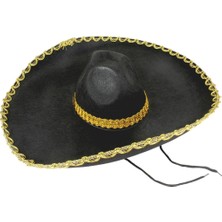 TeknoKapsül Sombrero Meksika Şapkası Mariachi Altın Şeritli Yetişkin Boy