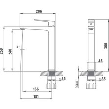 TeknoKapsül Mat Siyah Yüksek Tip Lavabo, Modern Tasarım