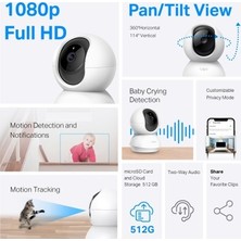 TeknoKapsül Tp-Link Tapo C200 | Akıllı Wi-Fi Güvenlik Kamerası | 1080P Full Hd | 360° Hareket Takibi | 9m Gece