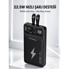 TeknoKapsül Powerbank Hızlı Şarj 10000 Mah Dahili Kablo Yeni Nesil