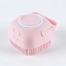 TeknoKapsül Şampuan Hazneli Kedi Köpek Duş Fırçası 11 cm Pembe