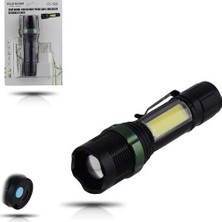 TeknoKapsül Metal El Feneri USB Şarjlı 4 Kademeli Zoomlu Gs 500